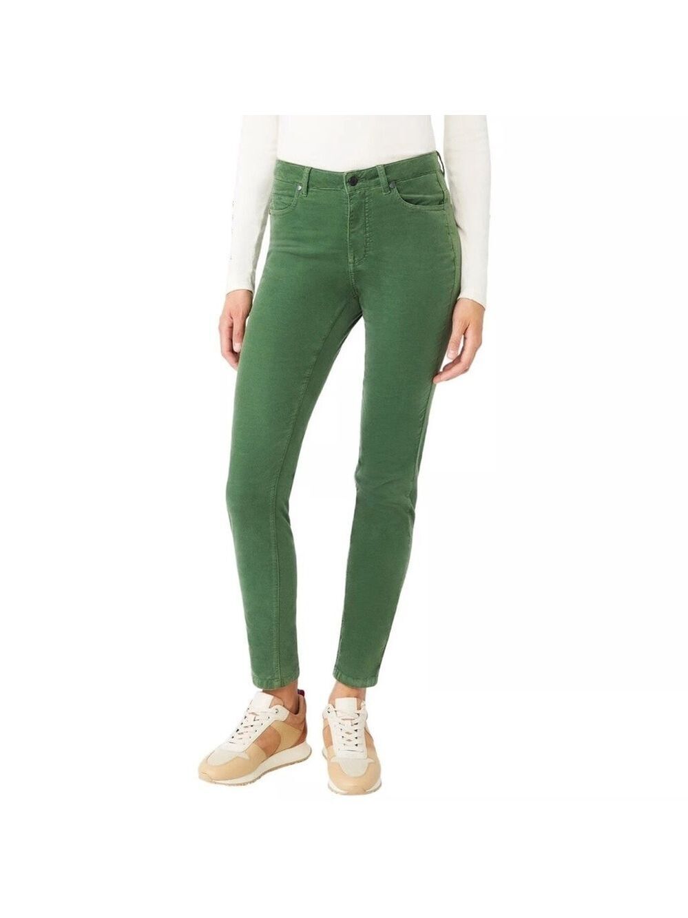 J. McLaughlin Watson Jade Green Velvet Cotton Skinny Jean Pants, Size 0